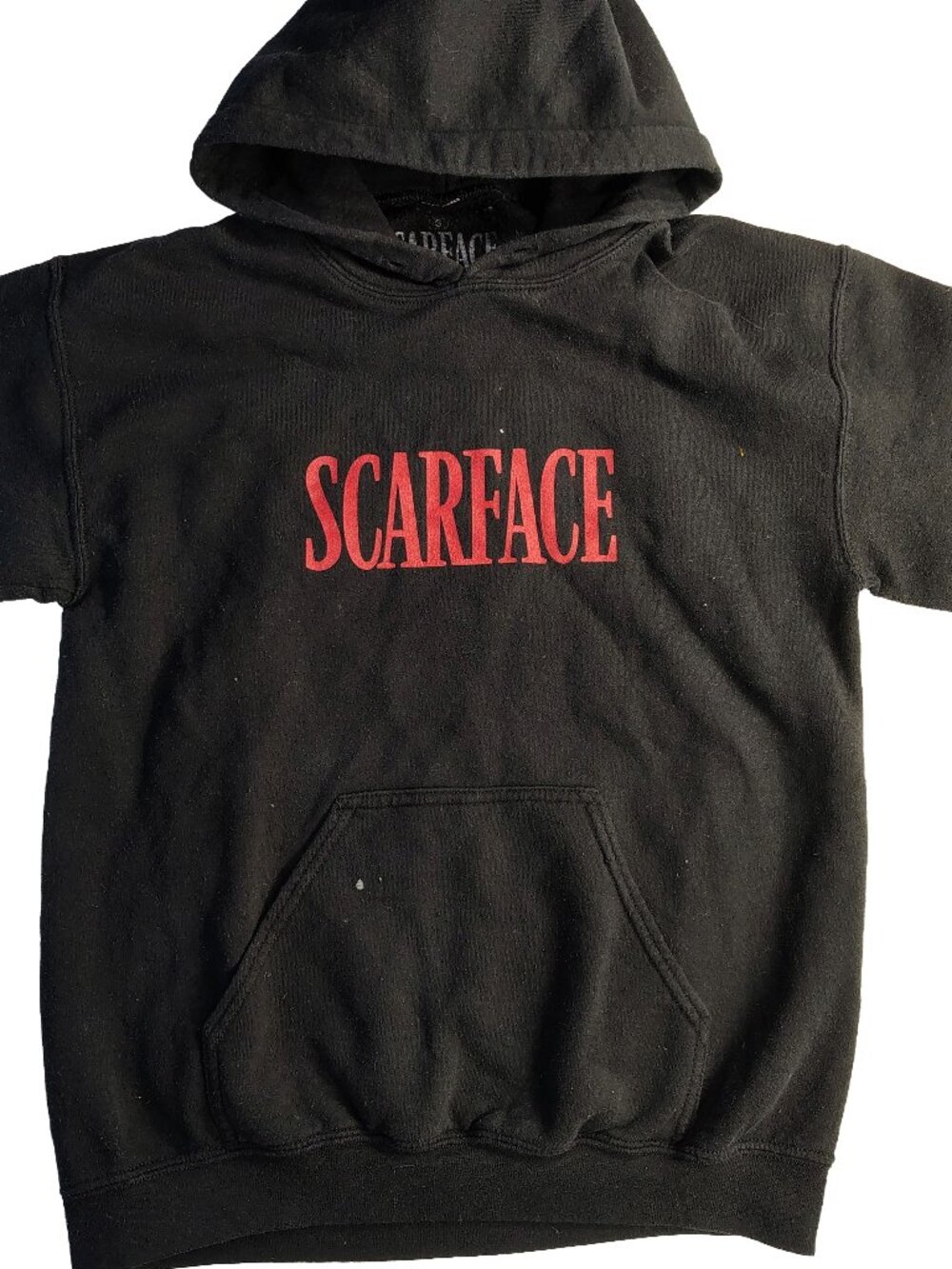 Men's Small Black Tony Montana Scarface Logo Branded Cotton Hoodie